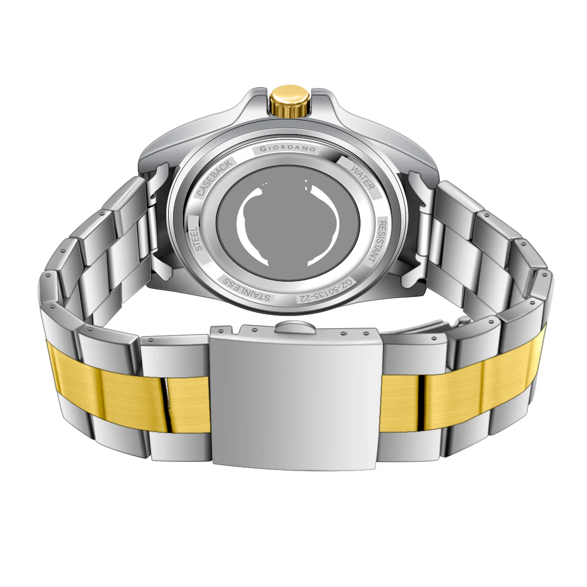 Giordano analog Watch for men– Skeleton Dial, Rotating Bezel, Two-Tone Stainless Steel Strap-GZ-50135-22 - Image 15