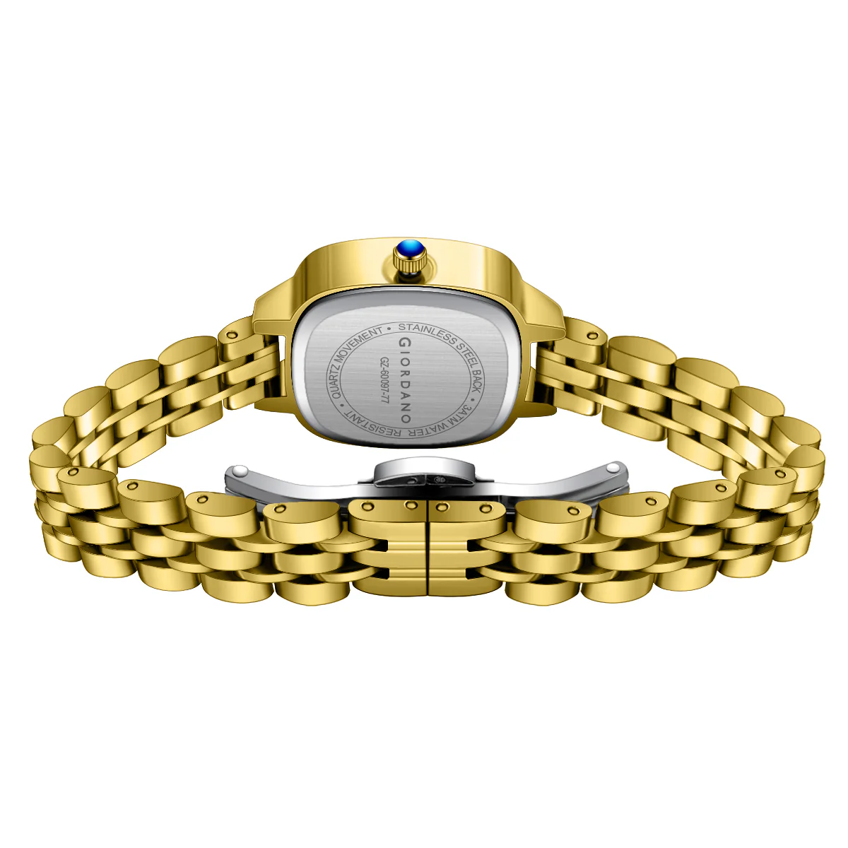 Giordano Elegant Square Watch for Women – Crystal & Roman Hour Markers, Day-Date Display, Stainless Steel Strap | GZ-60097-77 - Image 10