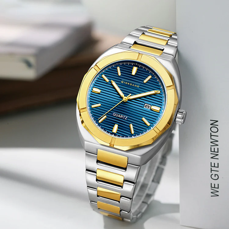 Giordano Modern Watch for men – Textured Dial, Date Display and Stainless Steel Strap GZ-50141-22 - Image 4