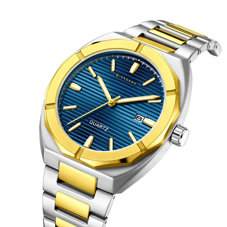 Giordano Modern Watch for men – Textured Dial, Date Display and Stainless Steel Strap GZ-50141-22 - Image 8