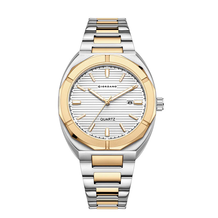Giordano Modern Watch for men – Textured Dial, Date Display and Stainless Steel Strap GZ-50141-44 - Image 7