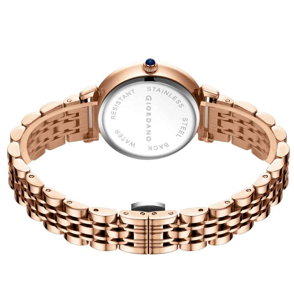 Giordano Premium Watch for women Elegant Round cut glass Dial with Stainless Steel Strap & Quartz Movement-GZ-60094-22 - Image 5