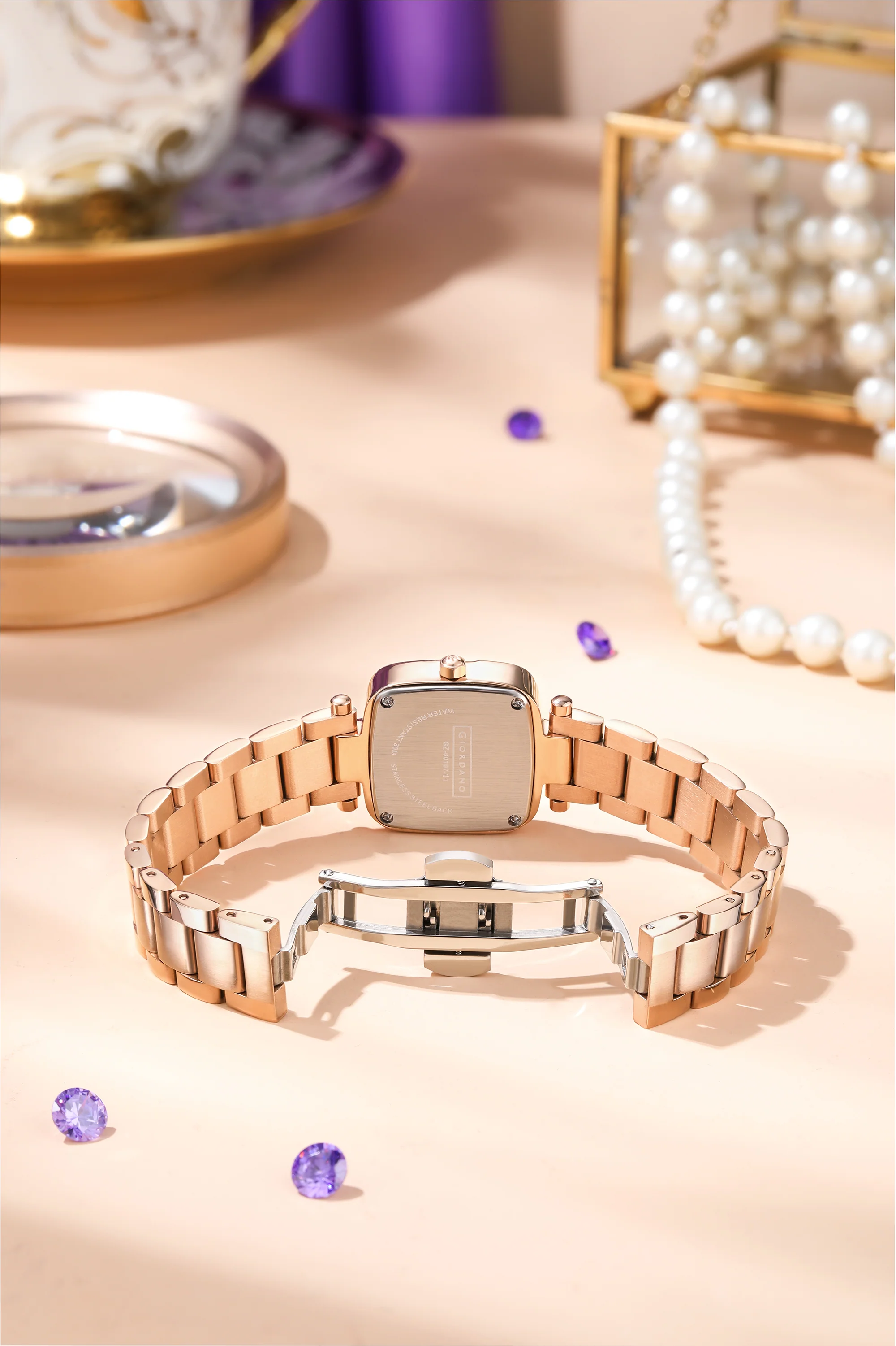 Giordano Quartz Analog Watch for Women Dial with Metal Strap Fashionable Design, Water Resistant – Perfect for Casual & Office Wear | GZ-60107-11 - Image 3