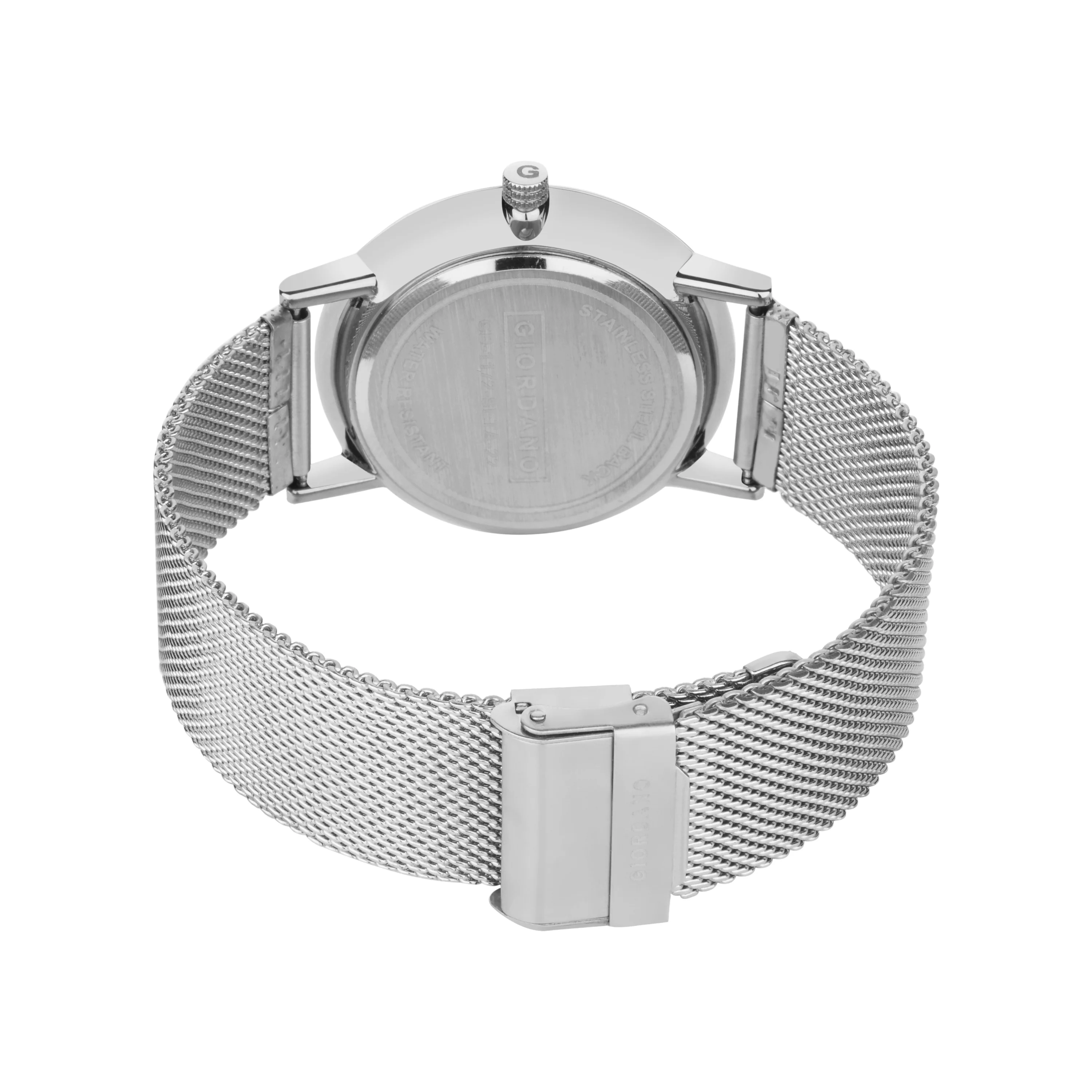 Giordano Rose Gold Analog Stylish Watch for Couple with Stylish dial with Roman Indicess and mesh Metal Strap GD-1172-SETA-22 - Image 5