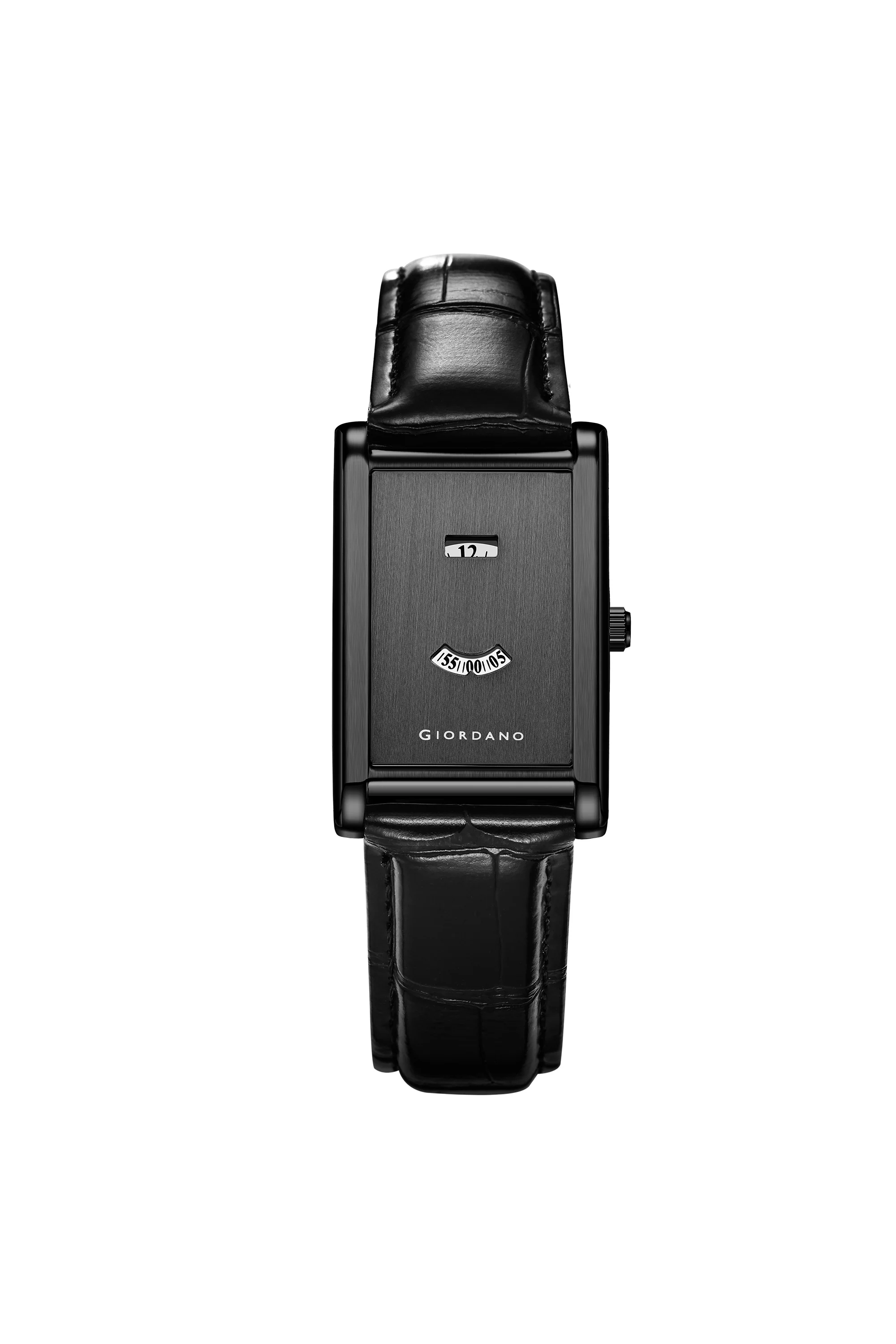 Giordano Unique Analog Watch for Women with Rectangular Dial, Hours & Minutes Window, Quartz Movement & Leather Strap - GZ-60190-01 - Image 6